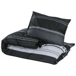 Berkfield Home Duvet Cover Set Black & White 140x200 cm Cotton - thumbnail 3