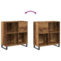 Berkfield Home Record Cabinet Artisan Oak 84, 5x38x89 cm Engineered Wood in Brown - Size: 5 x 38 x 89 cm - thumbnail 6