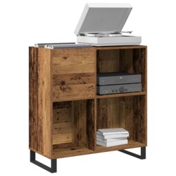 Berkfield Home Record Cabinet Artisan Oak 84, 5x38x89 cm Engineered Wood in Brown - Size: 5 x 38 x 89 cm - thumbnail 3