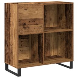 Berkfield Home Record Cabinet Artisan Oak 84, 5x38x89 cm Engineered Wood in Brown - Size: 5 x 38 x 89 cm - thumbnail 2
