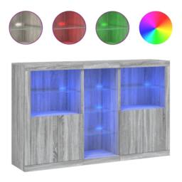 Berkfield Home Sideboard with LED Lights Grey Sonoma 162x37x100 cm - Size: 162 x 37 x 100 cm - thumbnail 1