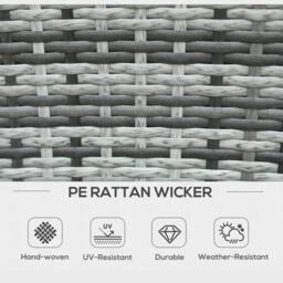 OUTSUNNY 7pc Rattan Garden Furniture Dining Set Wicker Patio Conservatory in Grey - thumbnail 4