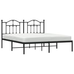 Berkfield Home Metal Bed Frame with Headboard Black 183x213 cm - thumbnail 3
