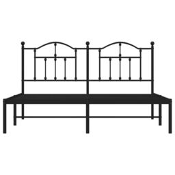 Berkfield Home Metal Bed Frame with Headboard Black 183x213 cm - thumbnail 5