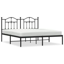 Berkfield Home Metal Bed Frame with Headboard Black 183x213 cm - thumbnail 2