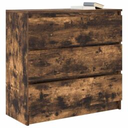 Berkfield Home Sideboard Smoked Oak 80x35x76 cm Engineered Wood in Brown - Size: 80 x 35 x 76 cm - thumbnail 4