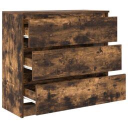Berkfield Home Sideboard Smoked Oak 80x35x76 cm Engineered Wood in Brown - Size: 80 x 35 x 76 cm - thumbnail 5