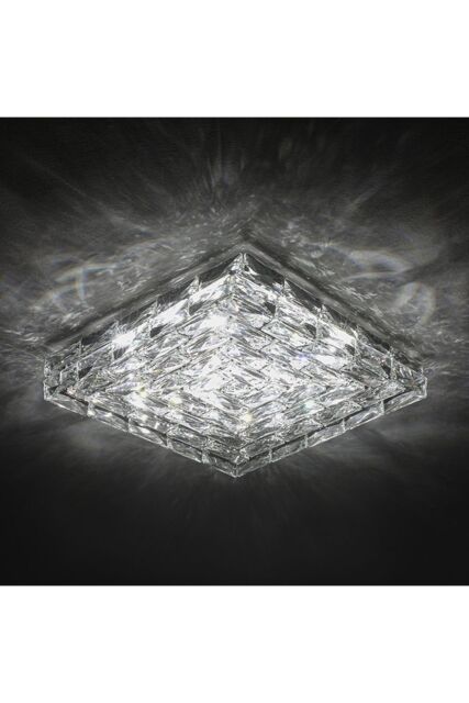 Clear Crystal Ceiling Light with Cool White LED Illumination in Silver - image 1
