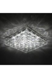 Clear Crystal Ceiling Light with Cool White LED Illumination in Silver - thumbnail 1