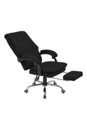 Living and Home Height-Adjustable Ergonomic Office Chair with Plush Seat, 135° Tilt & Footrest in Black - thumbnail 3
