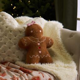 OHS Gingerbread Boucle Scatter Cushion Decorative Pillow in Brown - thumbnail 1