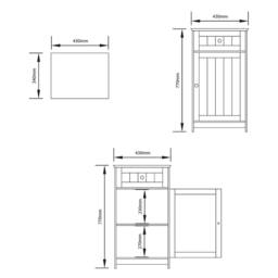 HD Designs Modern 1 Door 1 Drawer Freestanding Cabinet Bathroom Storage in White - thumbnail 3