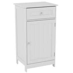 HD Designs Modern 1 Door 1 Drawer Freestanding Cabinet Bathroom Storage in White - thumbnail 1