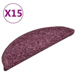 Berkfield Home Carpet Stair Treads 15 pcs Dark Purple 56x17x3 cm - Size: Medium - thumbnail 2
