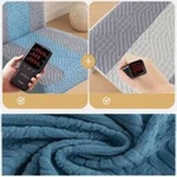 Havendro Blue Stretch Chair Covers Jacquard Dining Room Chair Slipcovers - thumbnail 4