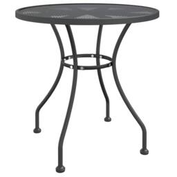 Berkfield Home 3 Piece Garden Dining Set Expanded Metal Mesh Anthracite in Black - thumbnail 4