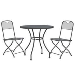Berkfield Home 3 Piece Garden Dining Set Expanded Metal Mesh Anthracite in Black - thumbnail 3