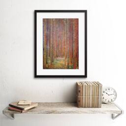 "Wee Blue Coo Klimt Tannenwald I Fir Forest Artwork 12x16"" Framed Wall Art Print in Brown - Size: W12"" x H16""" - thumbnail 2