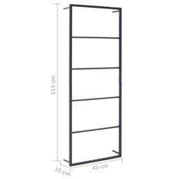 Berkfield Home Towel Rack Black 45x10x115 cm Steel - Size: 45 x 10 x 115 cm - thumbnail 6