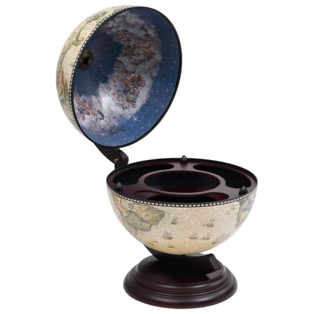 Berkfield Home Tabletop Globe Bar Wine Stand Eucalyptus Wood Green - image 1