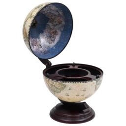 Berkfield Home Tabletop Globe Bar Wine Stand Eucalyptus Wood Green - thumbnail 1