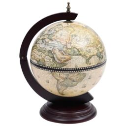 Berkfield Home Tabletop Globe Bar Wine Stand Eucalyptus Wood Green - thumbnail 2