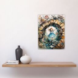 "Artery8 Wall Art Print Alice In Wonderland Watercolour Through The Looking Glass Whimsical Magical Adventure Painting Poster - Size: W24"" x H32""" - thumbnail 4
