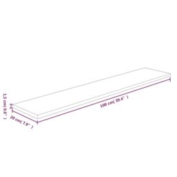 Berkfield Home Shelf Board 100x20x1.5 cm Untreated Solid Wood Oak in Brown - thumbnail 4