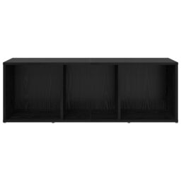 Berkfield Home TV Cabinet with Storage Black oak Engineered Wood - thumbnail 5