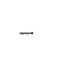 New Edge Blinds 13 - 16mm Ball Metal Curtain Pole Set - Black - Size: 120 cm - 210 cm