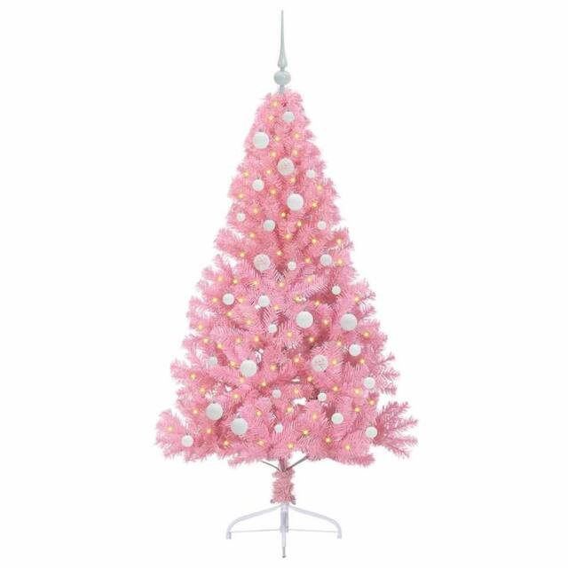 Berkfield Home Beautiful Artificial Pre-lit Christmas Tree with 150 LEDs Pink 15 - image 1