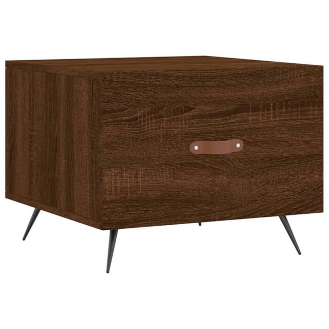 Berkfield Home Coffee Table Brown Oak 50x50x40 cm Engineered Wood - Size: 50 x 50 x 40 cm - image 1