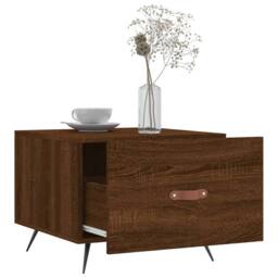 Berkfield Home Coffee Table Brown Oak 50x50x40 cm Engineered Wood - Size: 50 x 50 x 40 cm - thumbnail 4