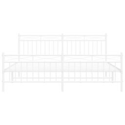 Berkfield Home Metal Bed Frame with Headboard & Footboard White 183x213 cm - thumbnail 5