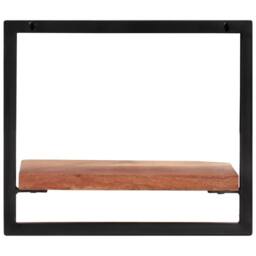Berkfield Home Wall Shelves 2 pcs 40x24x35 cm Solid Wood Acacia & Steel in Brown - Size: 40 x 24 x 35 cm