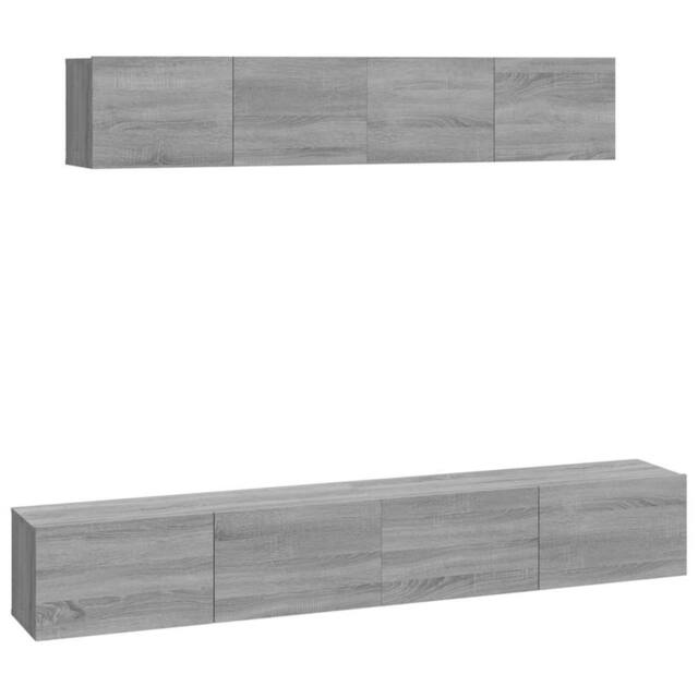 Berkfield Home 4 Piece TV Cabinet Set Grey Sonoma Engineered Wood - image 1