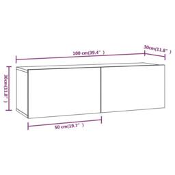 Berkfield Home 4 Piece TV Cabinet Set Grey Sonoma Engineered Wood - thumbnail 8