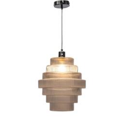 First Choice Lighting Set of 2 Benson - 7 Tier Large Glass & Chrome Ceiling Pendant Lights in Clear - thumbnail 3