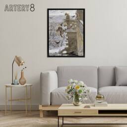 "Artery8 Luc Olivier Merson Notre Dame Paris France Framed Canvas Art Print in Grey - Size: W12"" x H16""" - thumbnail 3