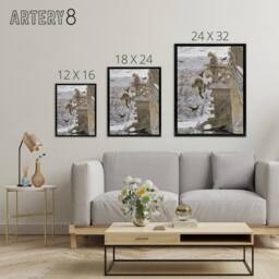 "Artery8 Luc Olivier Merson Notre Dame Paris France Framed Canvas Art Print in Grey - Size: W12"" x H16""" - thumbnail 4
