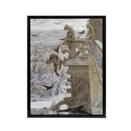 "Artery8 Luc Olivier Merson Notre Dame Paris France Framed Canvas Art Print in Grey - Size: W12"" x H16""" - thumbnail 1