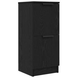 Berkfield Home Black Oak Sideboard - 30x30x70 cm, Made from Engineered Wood - Size: 30 x 30 x 70 cm - thumbnail 1