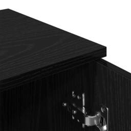 Berkfield Home Black Oak Sideboard - 30x30x70 cm, Made from Engineered Wood - Size: 30 x 30 x 70 cm - thumbnail 9