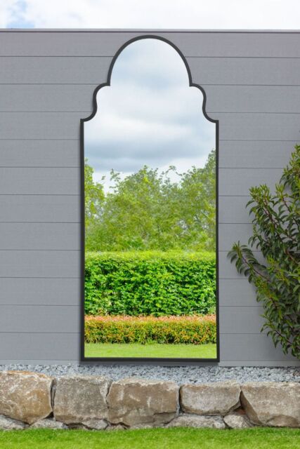 "MirrorOutlet Black Framed Arched Leaner/Wall Garden Mirror 79"" x 33"" (200x85CM) - Size: 1 Pack" - image 1