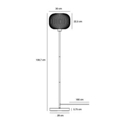 Nordlux Vintage Indoor Floor Lamp White Metal E27 Hand Blown Glass - Mains Powered, IP20 - thumbnail 5