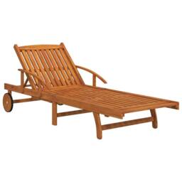 Berkfield Home Sun Loungers 2 pcs Solid Wood Acacia in Brown - thumbnail 4