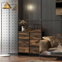 STILVORA Chest of Drawers Storage with steel frame Rustic Brown - thumbnail 8