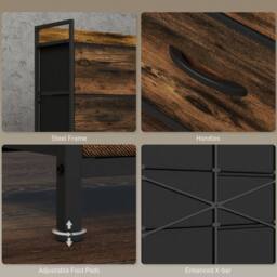 STILVORA Chest of Drawers Storage with steel frame Rustic Brown - thumbnail 7