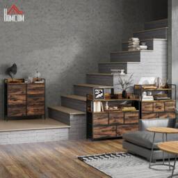 STILVORA Chest of Drawers Storage with steel frame Rustic Brown - thumbnail 2
