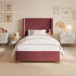 Flair Alma Single Winged Headboard Bed in Pink - thumbnail 2